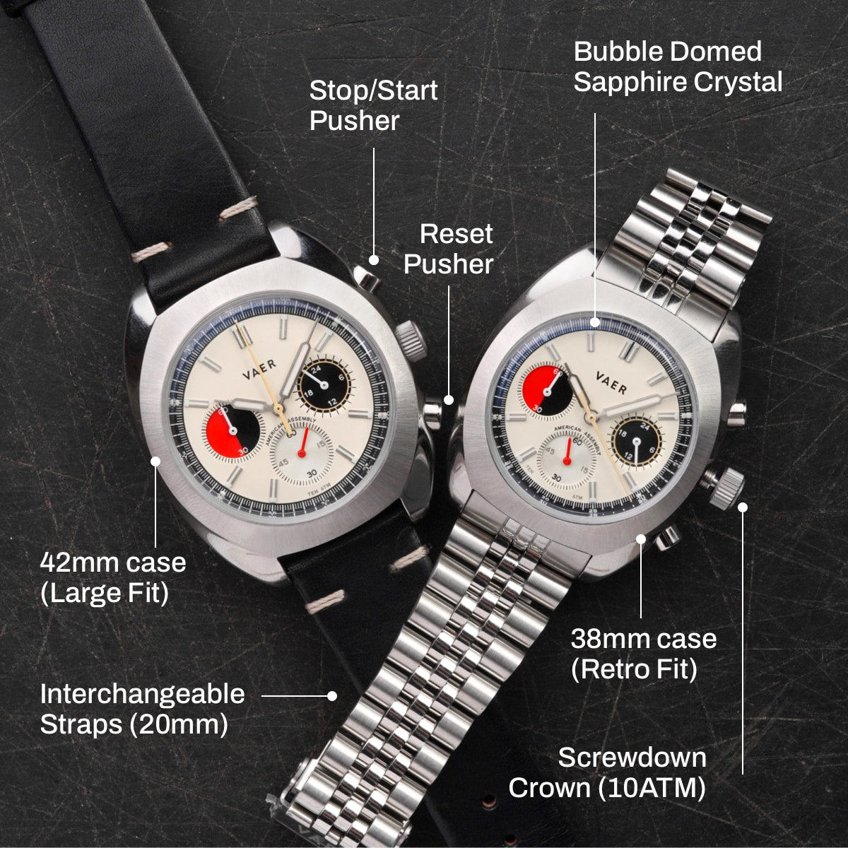 R1 Racing Chronograph Cream - 38mm USA