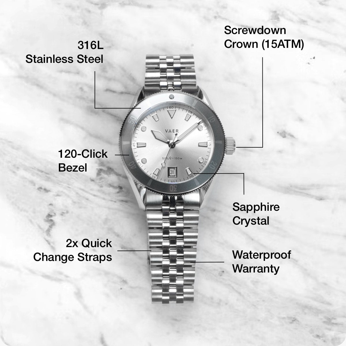 DS2 Meridian Silver - Quartz 36mm