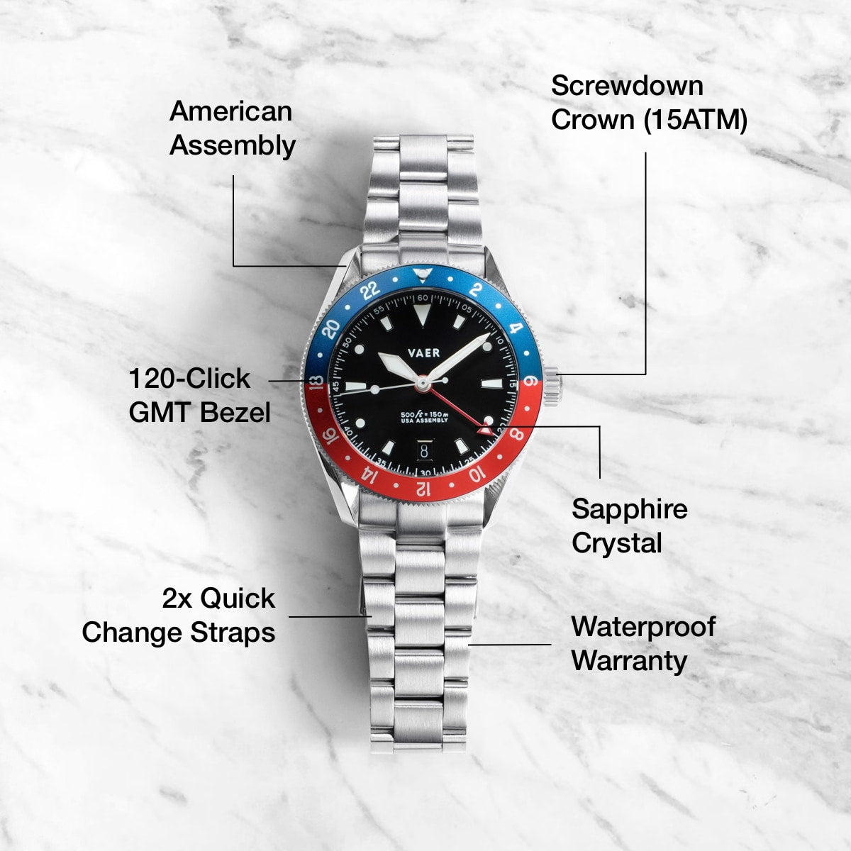 G2 Meridian Navy/Red GMT - 39mm USA