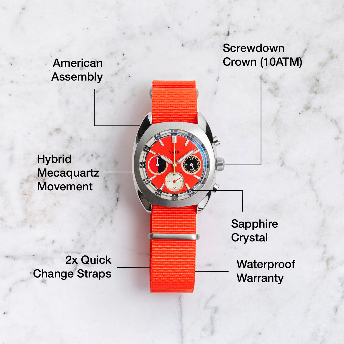 R1 Racing Chronograph Orange - 38mm USA