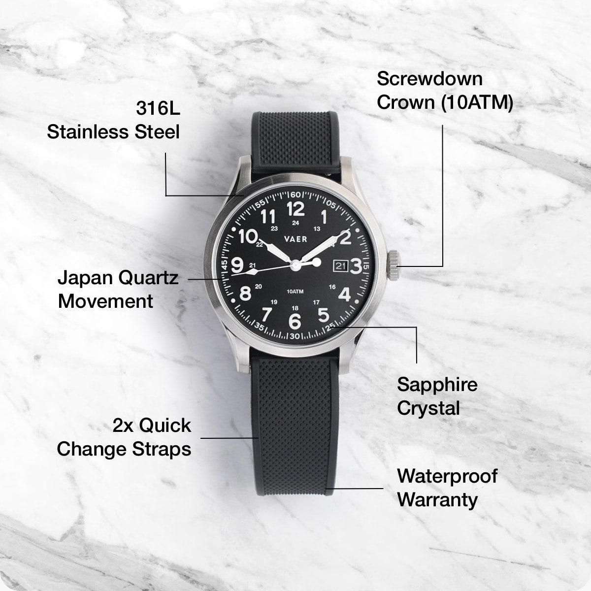 S5 Calendar Field Black - 42mm Quartz